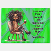 Quirky Lady Tattoo & Wine Judgement Magnet (Voorkant)