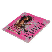 Quirky Lady Tattoo & Wine Truth Keramische Tegel Tegeltje (Zijkant)