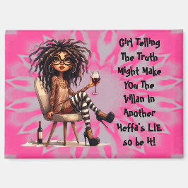 Quirky Lady Tattoo & Wine Truth Magnet