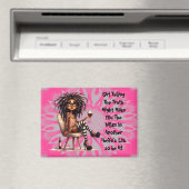 Quirky Lady Tattoo & Wine Truth Magnet (Insitu (Vaatwasser))