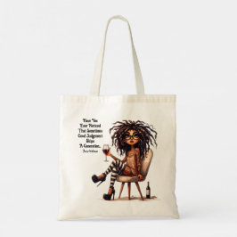 Quirky Lady Tattoos & Wine Judgement Canvas tas