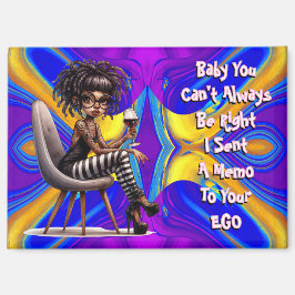 Quirky Lady Tattoos & Wine Memo Magnet