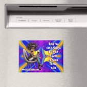 Quirky Lady Tattoos & Wine Memo Magnet (Insitu (Vaatwasser))