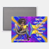 Quirky Lady Tattoos & Wine Memo Magnet (Voorkant / Achterkant)