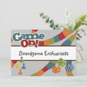Quirky, leuk, spelletjes nacht, bordspelliefhebber kaart (Staand voorkant)