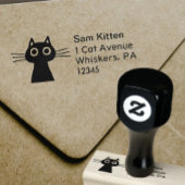 Quirky Leuke Kitty Kat met Retouradres Rubberstempel