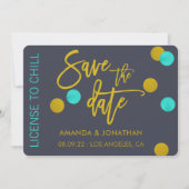 Quirky License om bruiloft te koelen Save the Date (Voorkant)