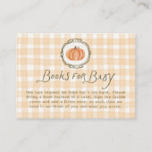 Quirky Little Pumpkin Baby shower Boeken voor Baby Informatiekaartje (Voorkant)