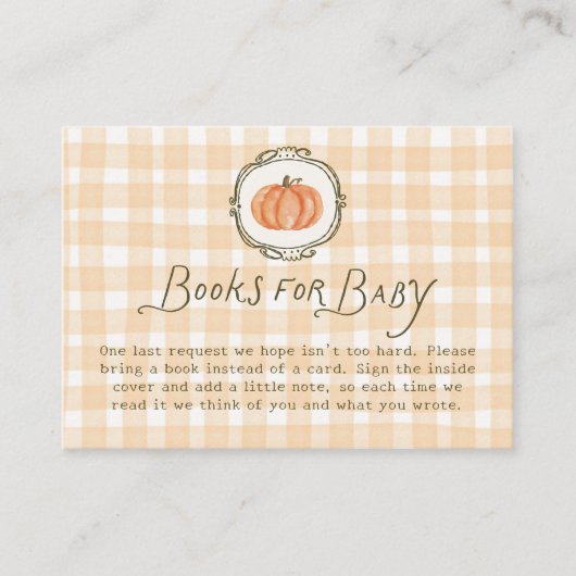 Quirky Little Pumpkin Baby shower Boeken voor Baby Informatiekaartje (Voorkant)