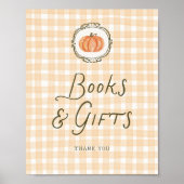 Quirky Little Pumpkin Baby Shower Books Gifts Poster (Voorkant)