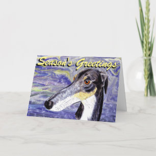 Quirky lurcher-kerstkaart feestdagen kaart