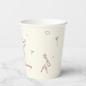 Quirky Maroon Hand Getekende Cin Cin Martini Papieren Bekers (Achterkant)
