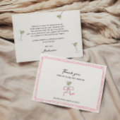 Quirky Martini Bow Hand getrokken Vrijgezellenfees Bedankkaart