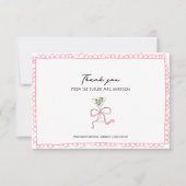 Quirky Martini Bow Hand getrokken Vrijgezellenfees Bedankkaart (Voorkant)