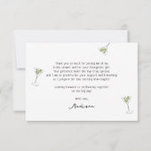 Quirky Martini Bow Hand getrokken Vrijgezellenfees Bedankkaart (Achterkant)