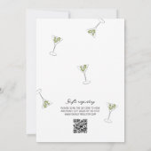 Quirky Martini Bow Hand getrokken Vrijgezellenfees Kaart (Achterkant)