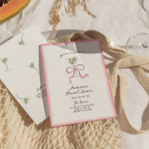 Quirky Martini Bow Hand getrokken Vrijgezellenfees