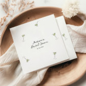 Quirky Martini Bow Hand getrokken Vrijgezellenfees Servet