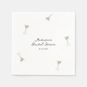 Quirky Martini Bow Hand getrokken Vrijgezellenfees Servet (Voorkant)