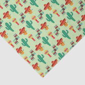 Quirky Mexicaanse cactus en Sombrero Pattern Tissuepapier (Detail)