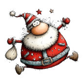 Quirky Minimalist Santa Holiday Celebration Card Kaart