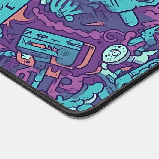 Quirky Monster Doodle Bureaumat (Hoek)