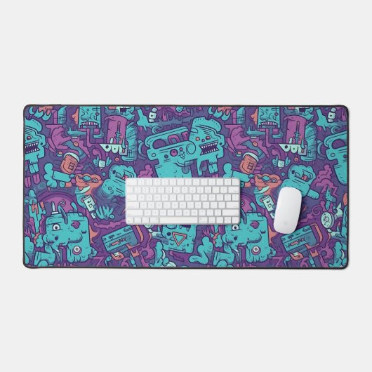 Quirky Monster Doodle Bureaumat (Keyboard & Muis)