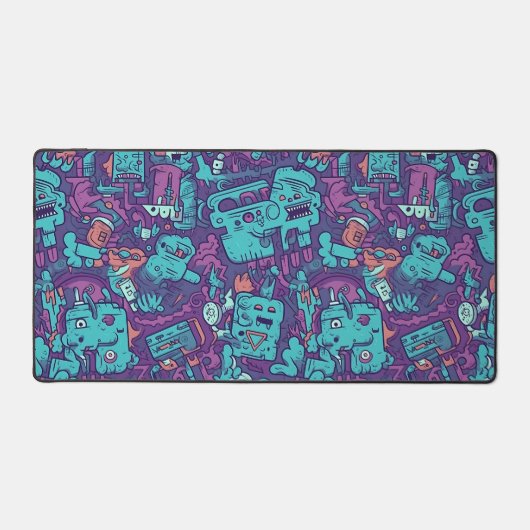 Quirky Monster Doodle Bureaumat (Voorkant)