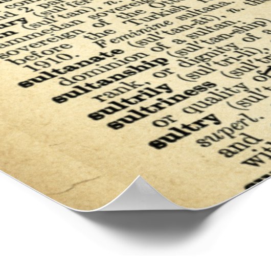 Quirky Moose Apples Antiek Dictionary Page Art Poster (Hoek)