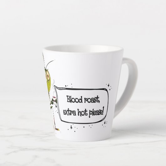 Quirky Mosquito Funny Coffee Quote Latte Mok (Rechterhoek)