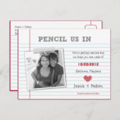 Quirky Note Photo Save the Date Card Aankondigingskaart (Voorkant / Achterkant)