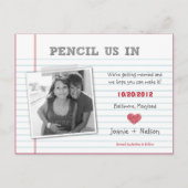 Quirky Note Photo Save the Date Card Aankondigingskaart (Voorkant)