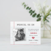 Quirky Note Photo Save the Date Card Aankondigingskaart (Staand voorkant)