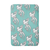 Quirky Octopus Sketches Pattern Teal Badmat (Voorkant Verticaal)
