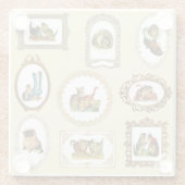 Quirky  omlijnd kattenpatroon glazen onderzetter (Achterkant)