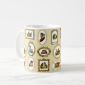 Quirky  omlijnd kattenpatroon koffiemok (Voorkant links)