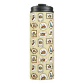 Quirky  omlijnd kattenpatroon thermosbeker (Voorkant)