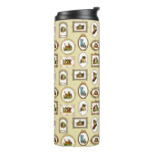 Quirky  omlijnd kattenpatroon thermosbeker (Gedraaid links)