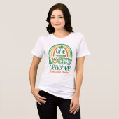 Quirky One Lucky Teacher St Patrick's Day Tri-Blend Shirt (Voorkant volledig)