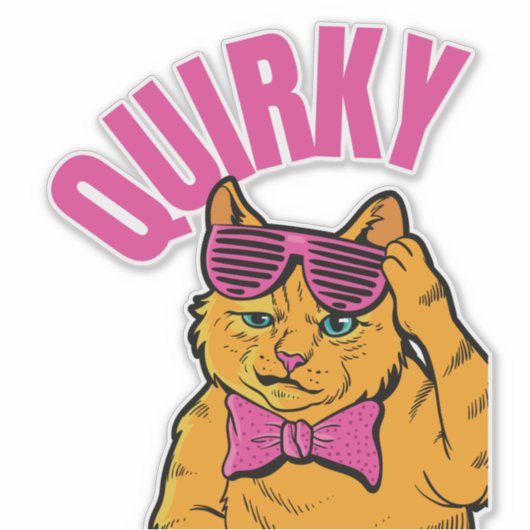 Quirky.. Ontdek de vele vormen van de kat Sticker (Voorkant)