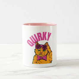 Quirky.. Ontdek de vele vormen van de kat Tweekleurige Koffiemok