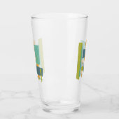 Quirky Oranje Blauwe Groene Rechthoeken Mideeuw Glas (Links)
