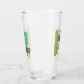 Quirky Oranje Blauwe Groene Rechthoeken Mideeuw Glas (Rechts)