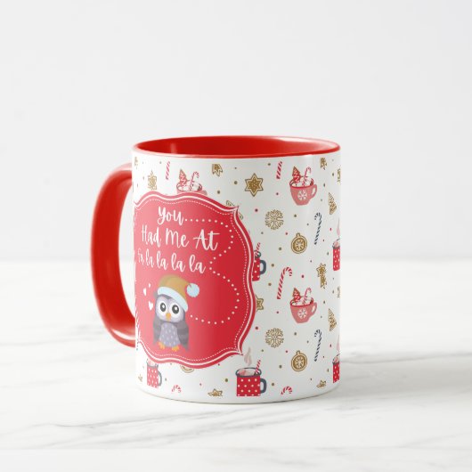 Quirky Owl Holiday Mok (Voorkant links)