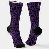 Quirky Paarse Faux Leopard-Sokken Sokken (Gebogen)