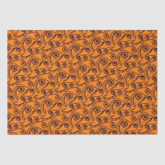 Quirky Paisley Eye Pattern Creepy Funny Halloween Tissuepapier (Voorkant)