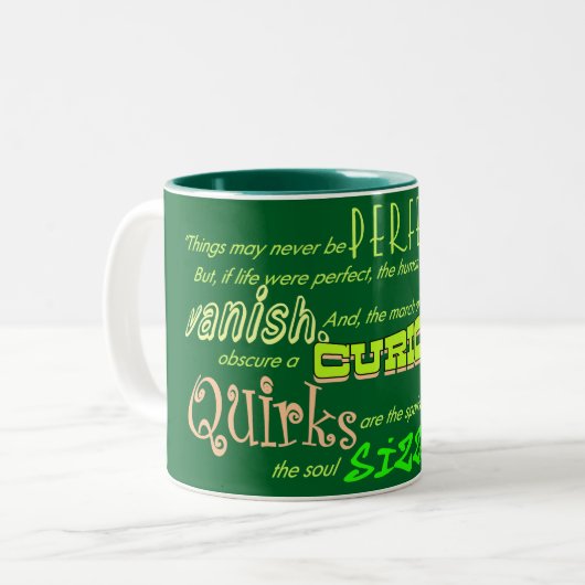 Quirky Perfecto Two-Tone Coffee Mok (Voorkant links)