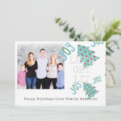 Quirky PHOTO-kerstfolk Art Typeset Kaart (Staand voorkant)