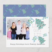 Quirky PHOTO-kerstfolk Art Typeset Kaart (Voorkant / Achterkant)