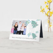 Quirky PHOTO-kerstfolktekentypeset Kaart (Gele Bloem)